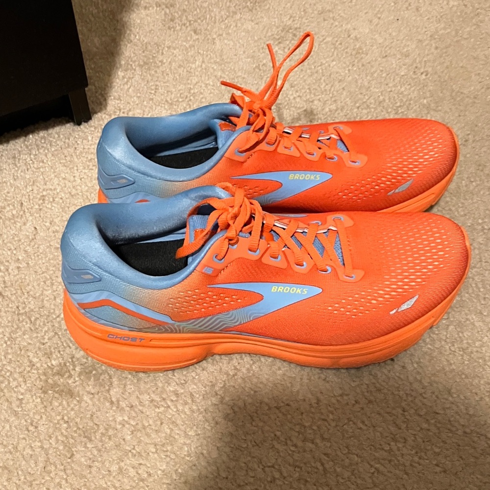 Brooks Ghost 15 Running Shoes - Orange with Blue Accents